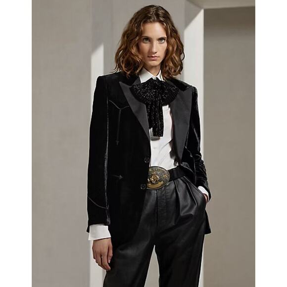 Ralph Lauren Collection Purple Label Black Velvet Tuxedo Jacket Formal 8 $3490 - Picture 1 of 14